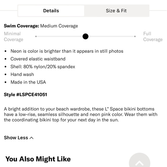 NWT L*Space Revolve Pink Fuchia Sandy bikini bottom women size Small - Picture 6 of 6